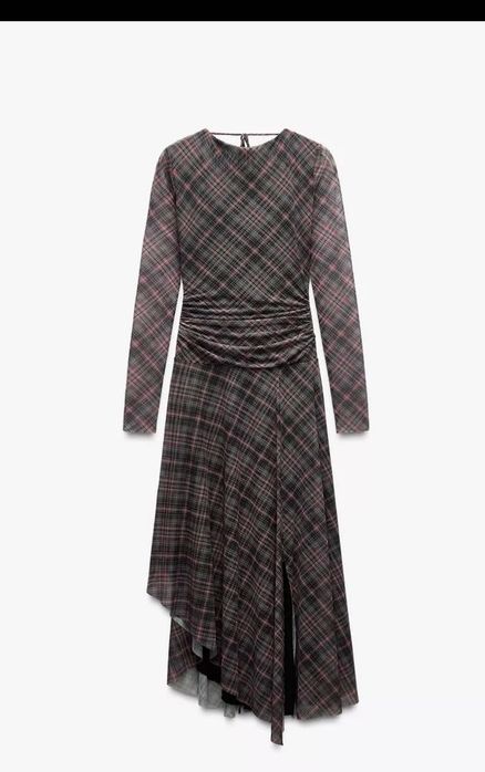 Карирана дълга рокля Zara