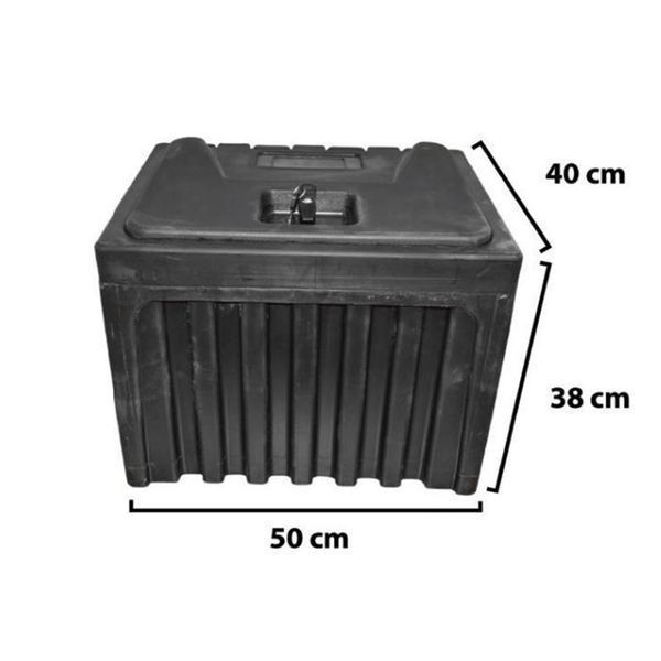 Кутия за инструменти без подпора, черна пластмаса 380x400x500 мм