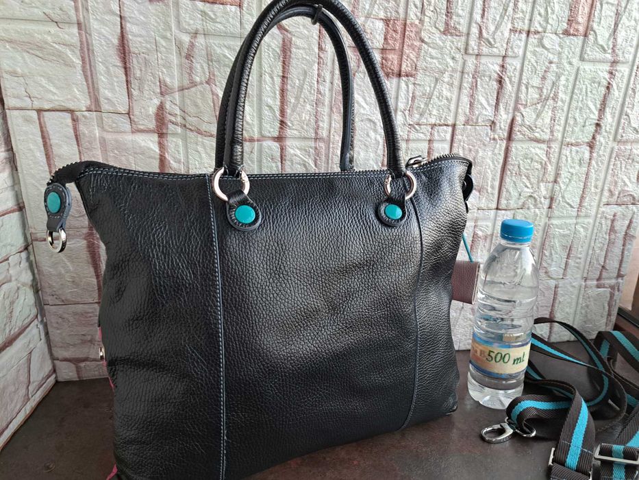 дамска чанта,Gabs-Нова! черна/розова чанта-естествена кожа