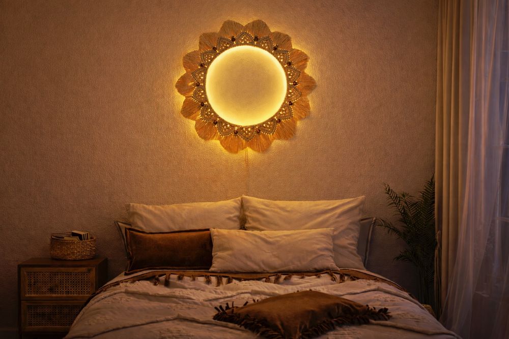 Decorațiune/lampă macrame & led