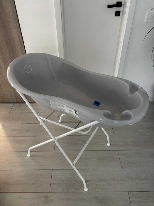 Set Cadita 102 cm cu suport metalic Duck Gri