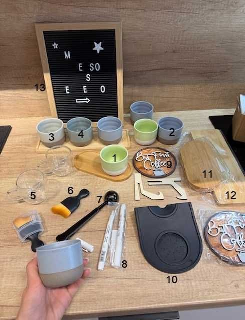 Accesorii espressor cafea specialitate tamper cana ceramica cutie zat