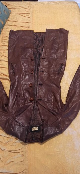 Кожено винтидж манто