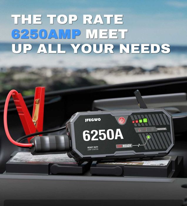 ГОЛЯМ бустер за подаване на ток Jump Starter Power Bank кола джъмпер