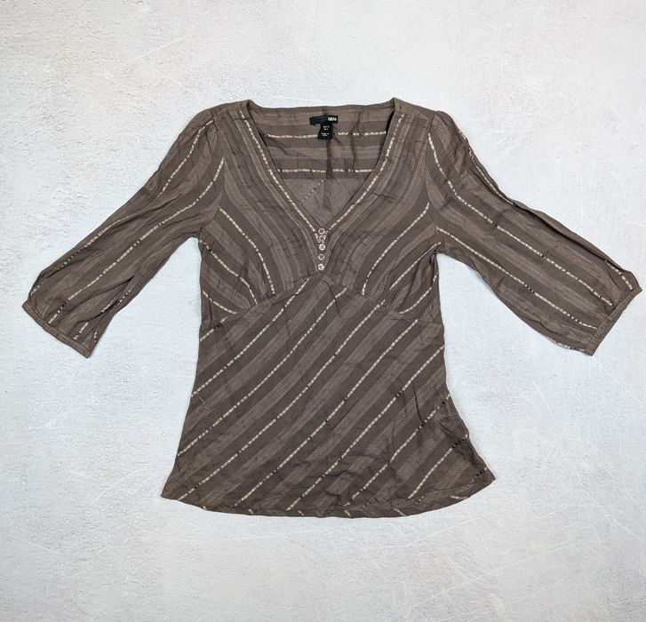 H&M Bluză Maro Mânecă 3/4 Talie Înaltă Mărimea 36 / S  Dama