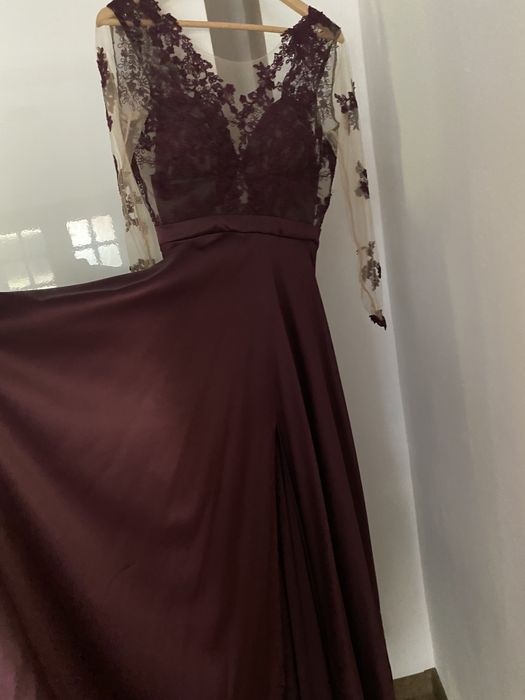 Rochie de ocazie lunga mov visiniu