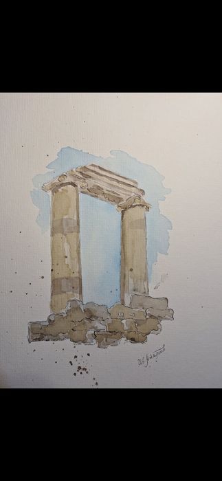 Картина акварел и туш