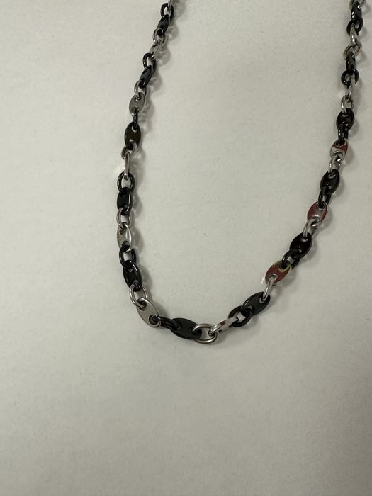 Стилен стоманен гердан – черно & сребристо