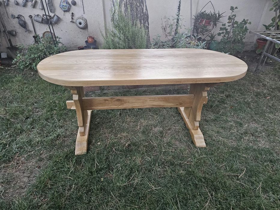 Masa terasă din lemn masiv de stejar