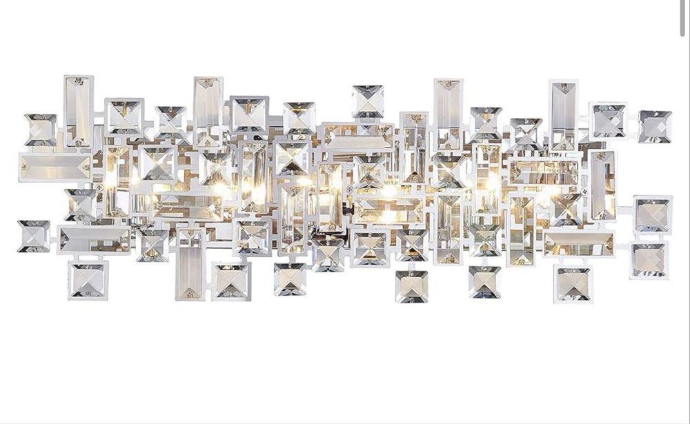 Lampă de tavan de perete rectangulară modernă din cristal