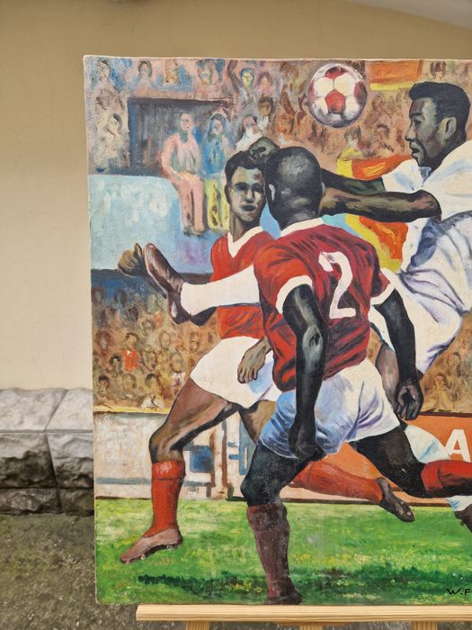 Страхотна антикварна картина масло върху платно