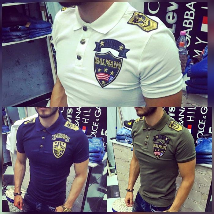 Tricouri Polo BALMAIN de armata cu epoleti grade militare soldati