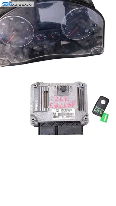 Kit Pornire ECU Calculator Motor Bosch Ceas Ceasuri Bord CIP Cheie Cheie Imobilizator Volkswagen Jetta 3 1.9 TDI BXE BKC 2005 - 2010 Cod 03G906021KH 0281013226 [M8394]