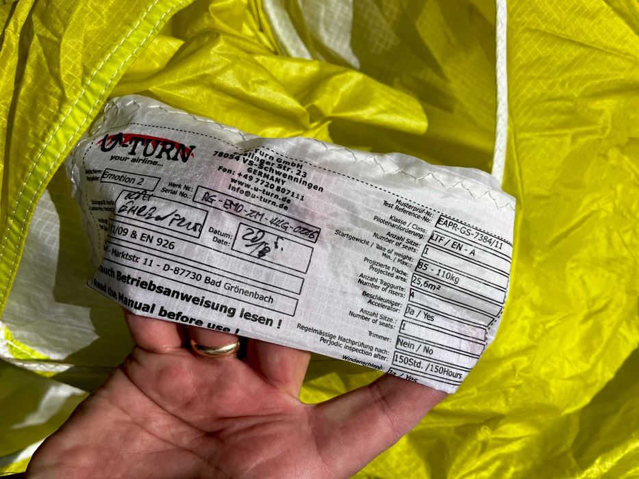 Парапланер за начинаещи U-turn Emotion 2 AFS / PPN