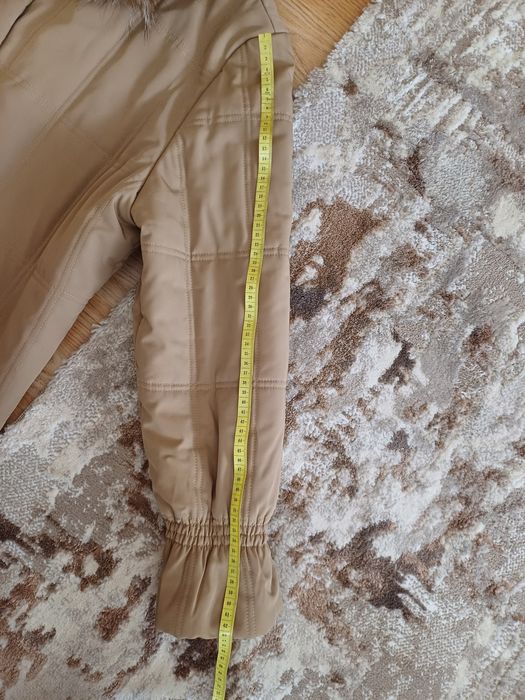 Яке с естествен пух и кожено