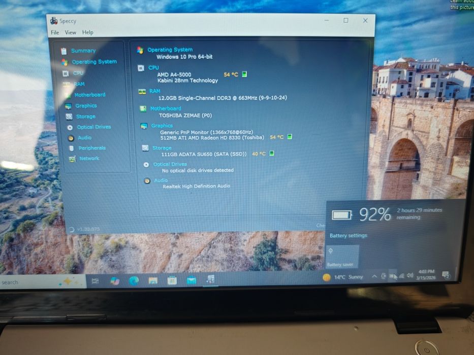 Laptop Toshiba Satellite DDR3