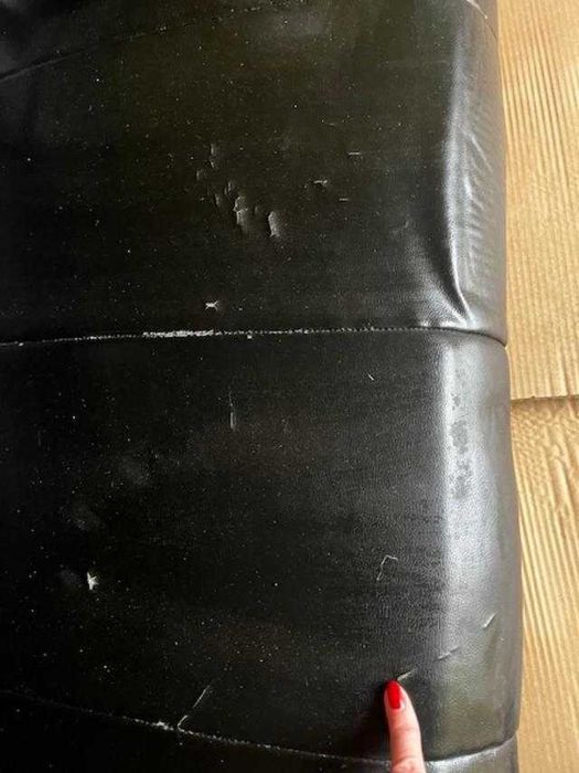 Canapea Neagra de piele ecologica