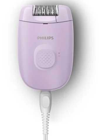 Epilator Philips Seria 2000 BRE237/00, 1 setare de viteza, cap de epilare lavabil, 2 accesorii pentru corp si zone sensibile, lumina LED, Lila
