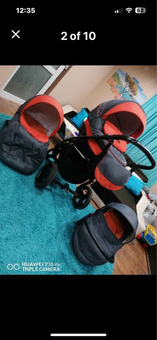 Детска количка Буба Бела 3 в 1