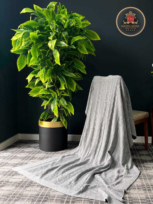 Вязаный плед 120×200 см — Подарка