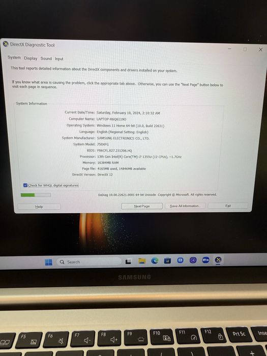 Laptop samsung book 3 i7
