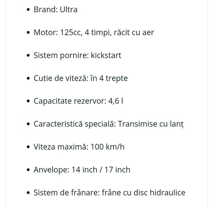 Vând cross 125cc 4t