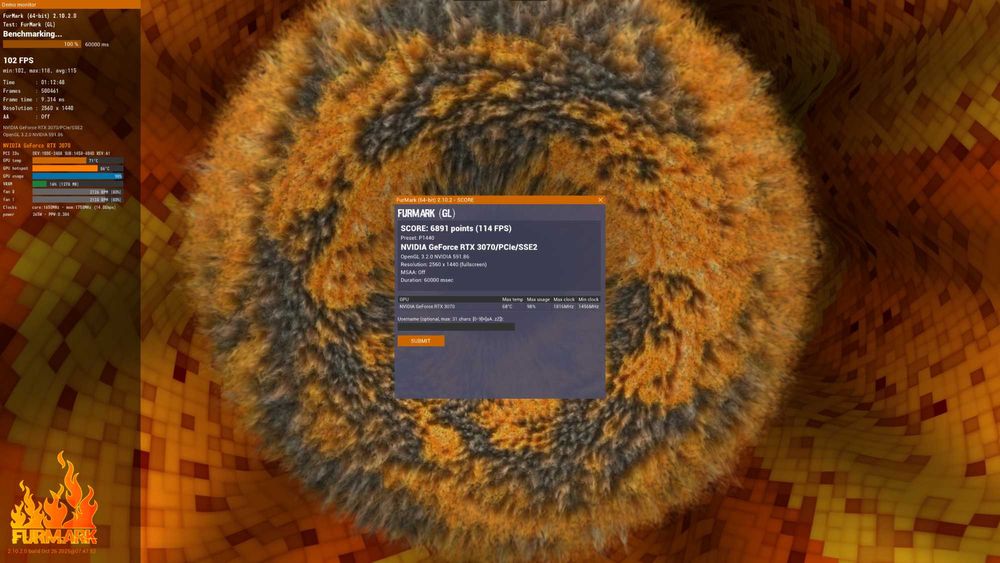 Placa video Gigabyte GeForce RTX 3070 VISION OC 8GB - Stare excelenta