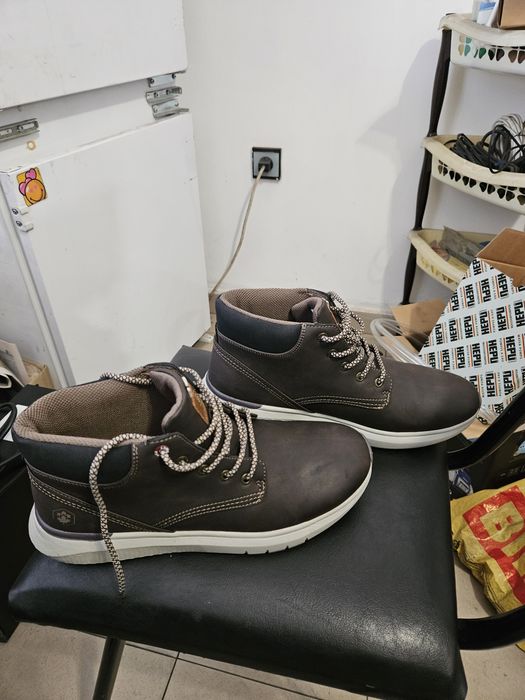 Lumberjack - Боти Neil от еко кожа с лого, Тъмнокафяв