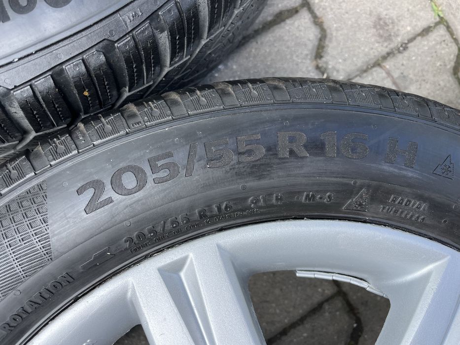 Jante aliaj 5x112mm, anvelope iarna 205/55 R16 Audi A3, A4, VW, Seat, Skoda