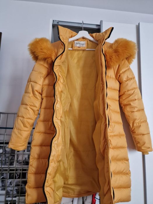 Haina Geaca Puffer Lunga de Iarna Calduroasa, Gluga, Fermoar Dublu, ma