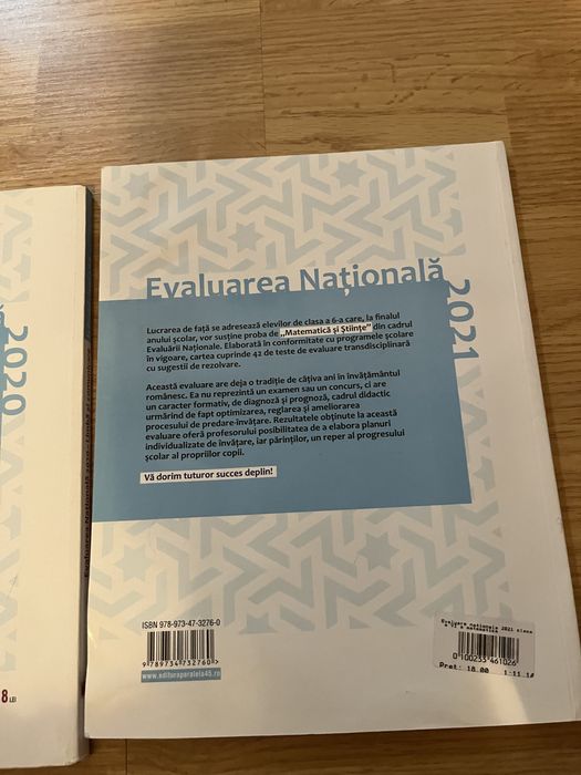 Set de carti evaluare nationala clasa a6a mate+romana