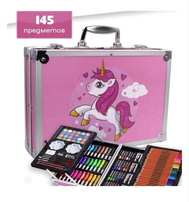 Большой набор для рисования в чемодане