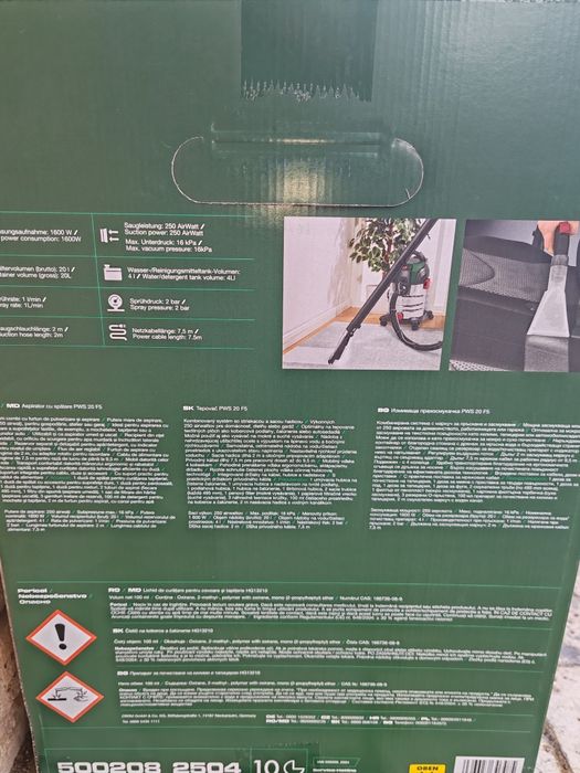 Aspirator Parkside injectie-extractie, pt spălare tapițerie auto,canap