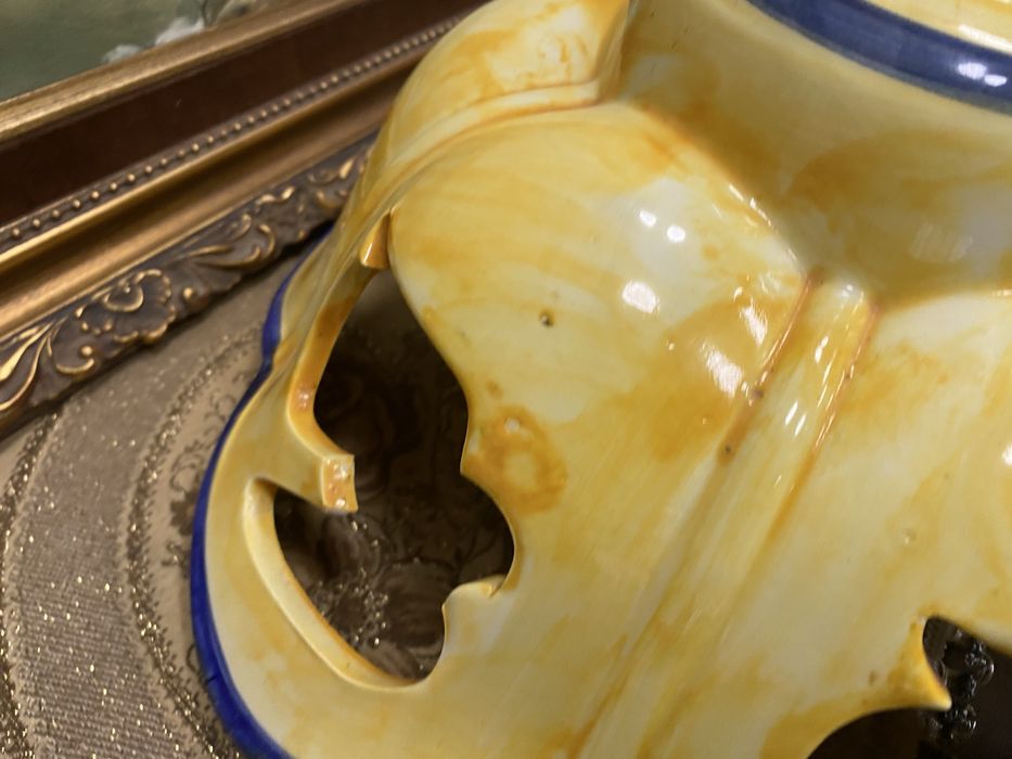 Порцеланов абажур за лампа Италия 1950-те ръчна украса полилей