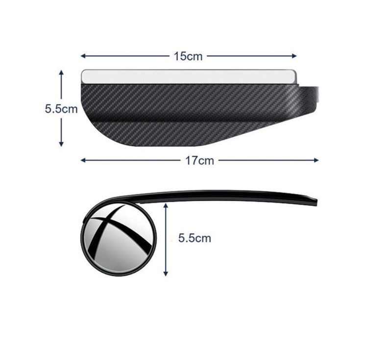 Огледало за мъртва точка плюс сенник за странично огледало, 2бр