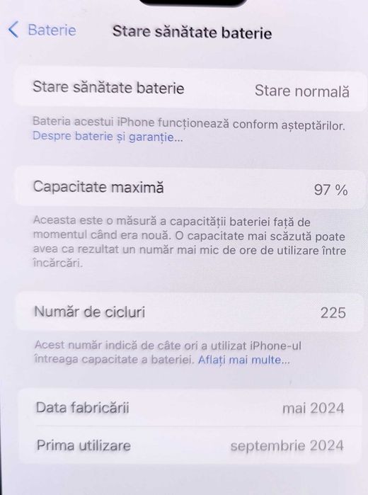 (AG 35)Telefon iPhone 15Pro Max 256Gb  b.34267 -3750Lei Garantie 2ani!