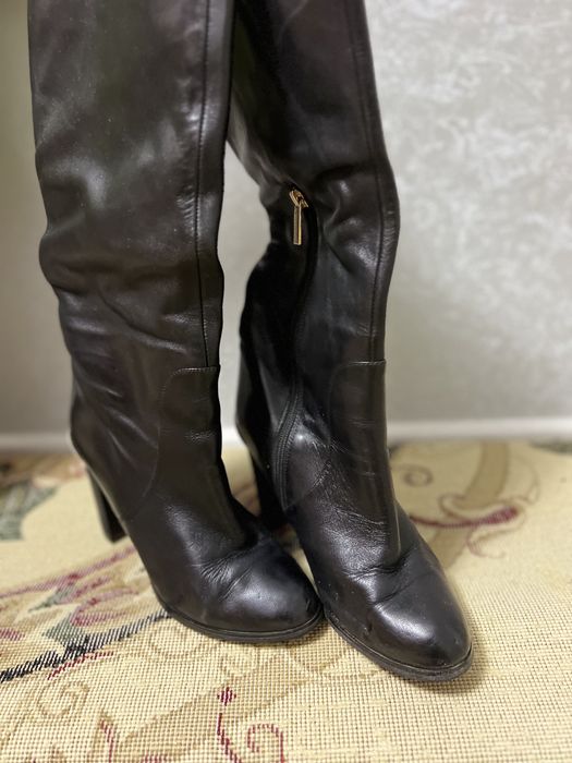 Кожаные сапоги