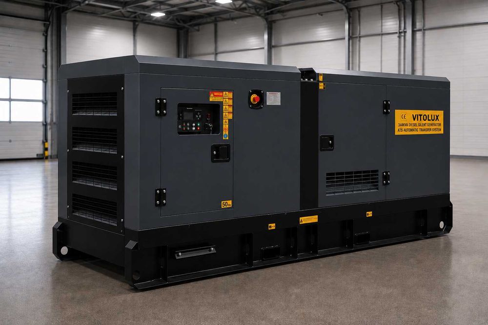 344 KVA/275 KW Шумозаглушени Трифазни Дизелови Генератори с Автоматика