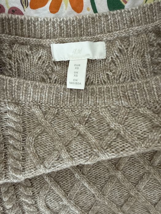 Плетен къс пуловер H&M, размер XS