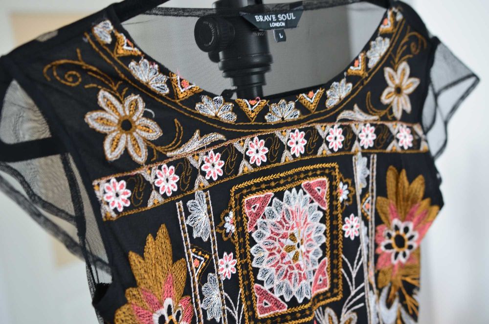 Bluza neagra dantela, Brave Soul, marimea S