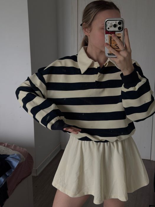 Rochie polo cu dungi + pantaloni scurți integrați