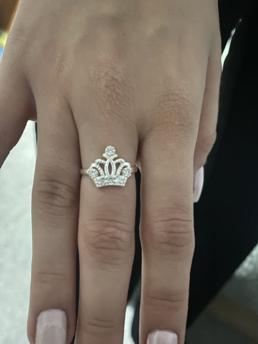 Сребърен пръстен коронка с камъчета