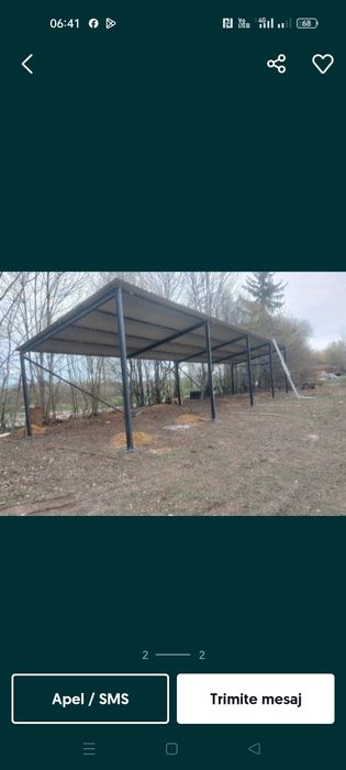 Vând hala metalica cu tabla pe acoperiș 10x20x4