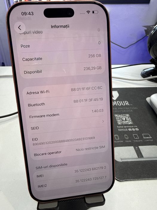 Iphone 17 Pro Orange 256Gb Full Box 97% baterie