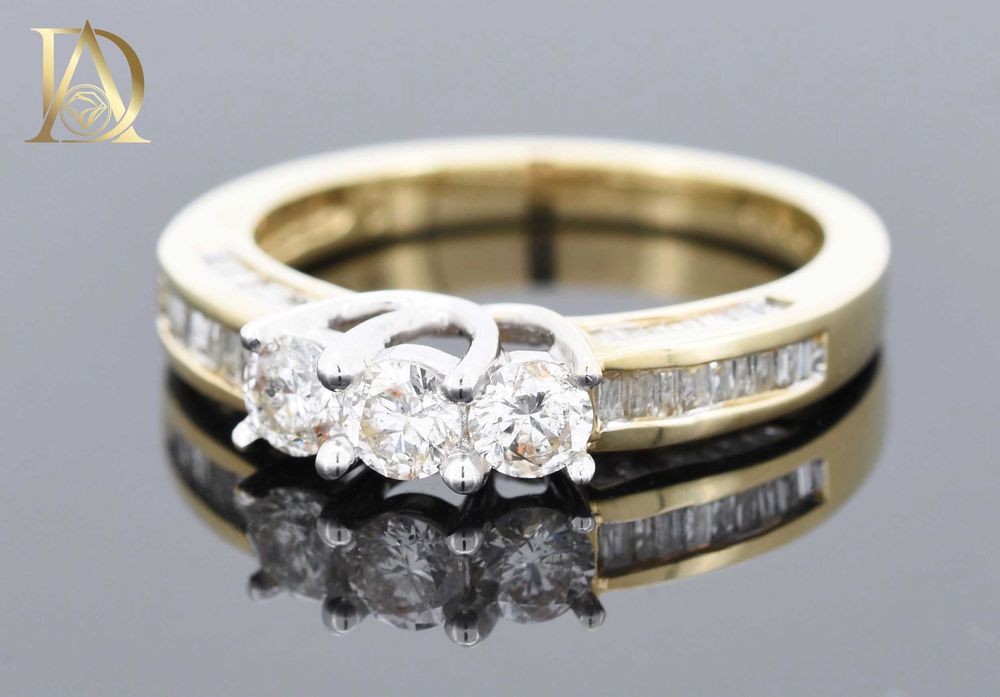 Нов Златен Пръстен с 1.03кт Естествени Диаманти