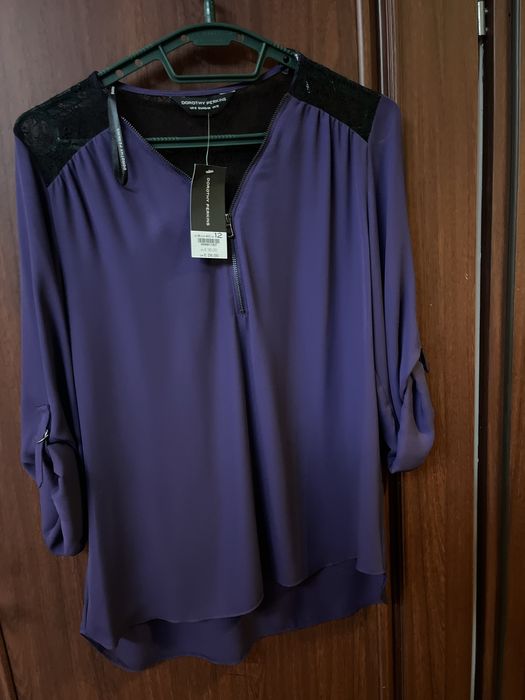 Bluza mov cu plasa neagra noua cu eticheta