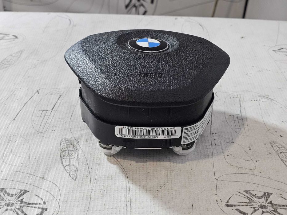 Airbag volan șofer BMW Seria 1 F20 F21 / Seria 3 F30 F31 2011-2019 2013 1.6i 125kW Cod OEM: 6791332-08, 32306791332, 6791332 (5E3)