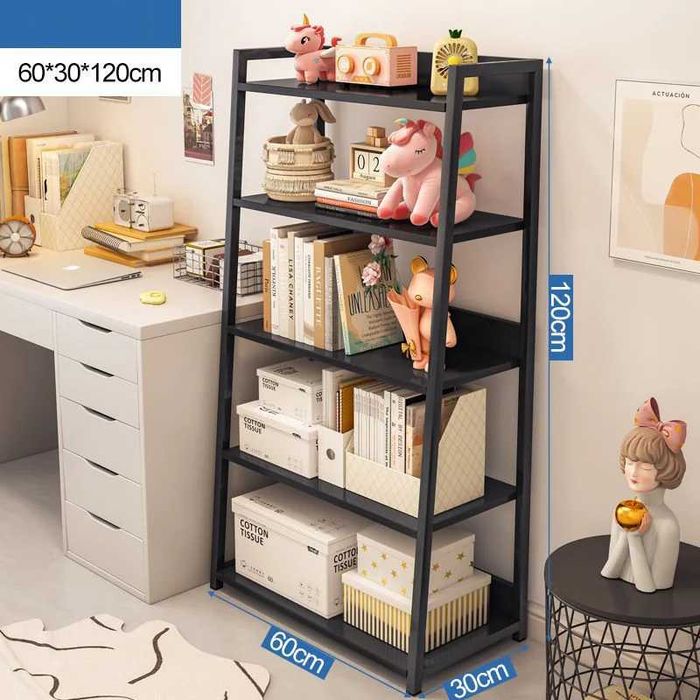 Biblioteca moderna tip scara, cadru metalic și blat MDF