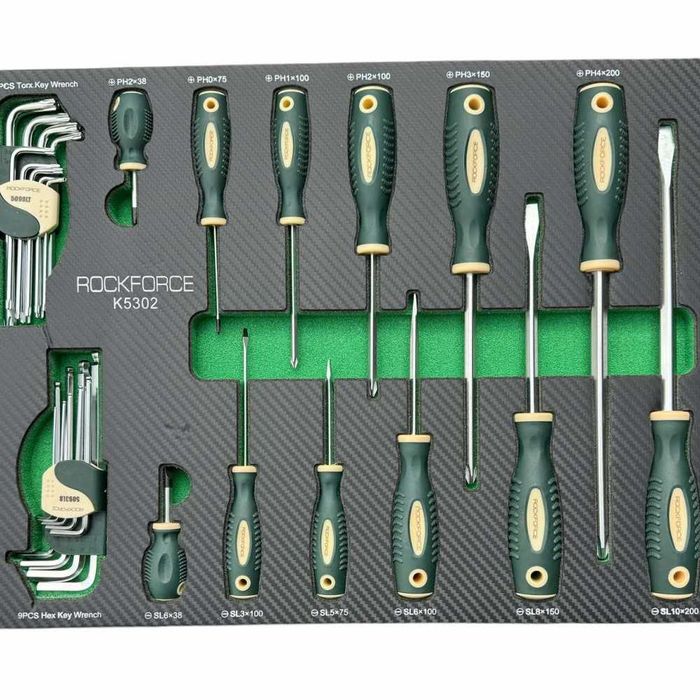 Професионален шкаф с  7 чекмеджета – 4 пълни с инструменти RockForce