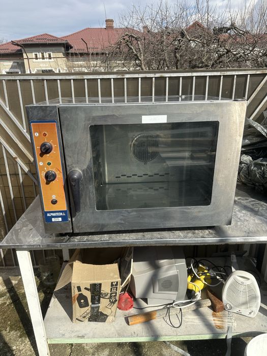 Cuptor inox Alphatech,conditie buna , 380V , cu ventilator ababur